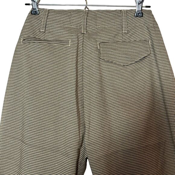 Sandrine Rose Houndstooth Straight Leg Cropped Pants Tan/Brown Women XS NWT - Picture 6 of 9